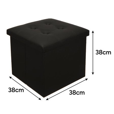 Pufa ze Schowkiem Siedzisko Puf Schowek Kufer Kostka z Ekoskóry Składana Ruhhy 25779
