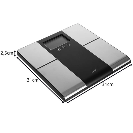 Waga Łazienkowa Elektroniczna Analityczna 225kg Pomiar Tłuszczu Wody Mięśni RUHHY