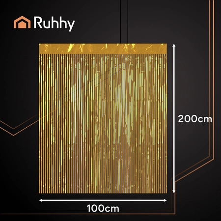 Kurtyna Dekoracyjna Złota Samoprzylepna Zasłona Imprezowa Sylwester 100x200 Ruhhy 26173