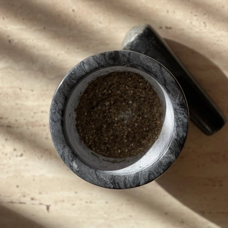 Moździerz Kuchenny z Tłuczkiem Kamienny do Przypraw Ziół Duży Ciężki Marmur RUHHY