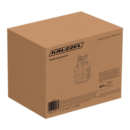 Kostka Drewniana Edukacyjna Sorter 8w1 Montessori Labirynt Skrzynka Zegar KRUZZEL