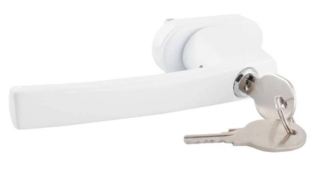 Klamka do Okna Okienna Biała z Kluczykiem Zamkiem do Okien na Zamek Klucze MALATEC